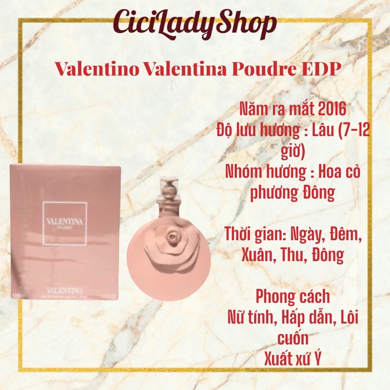 Nước hoa nữ Valentino Valentina Poudre EDP hồng phấn , Mẫu thử nước hoa chính hãng mùi phấn