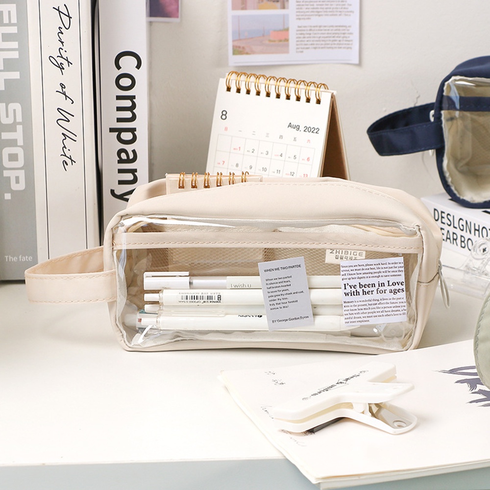 Túi Đựng Bút Trong Suốt Sức Chứa Lớn Dễ Thương Cho Học Sinh