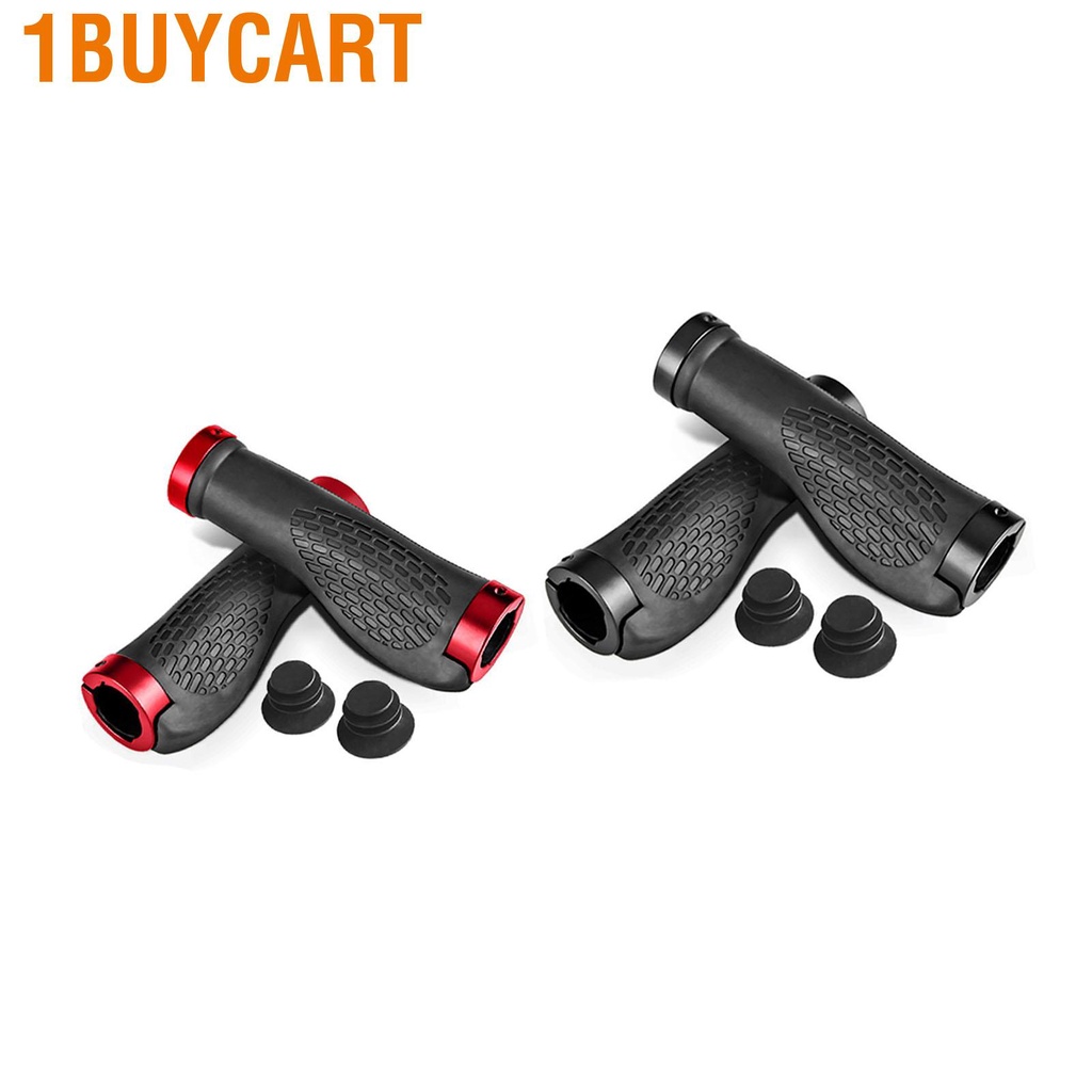 1buycart Bike Handlebar Grips Aluminium Alloy and Rubber Anti Skid Bicycle Handles for Cycling Replacement