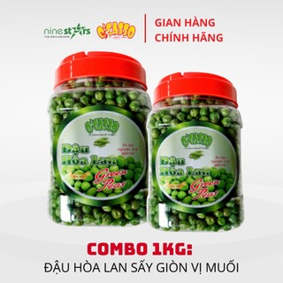 Combo 2 hộp Đậu Hà Lan (đậu hòa lan) Sấy Giòn Vị Muối OCasso (500g/hộp)