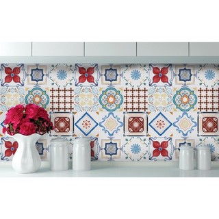Decal gạch bông dán bếp khổ lớn 5m - Decal dán tường trang trí nhà cửa - HN Decor