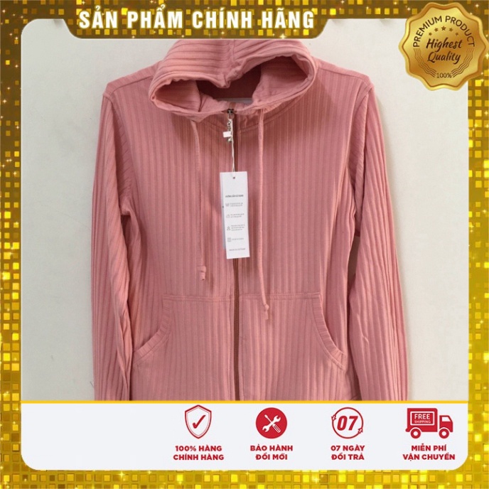 Áo Khoác Nữ chống lóa Vải Thun Gân 6 Túi mềm mại Mát, Túi Trong Có Dây Kéo