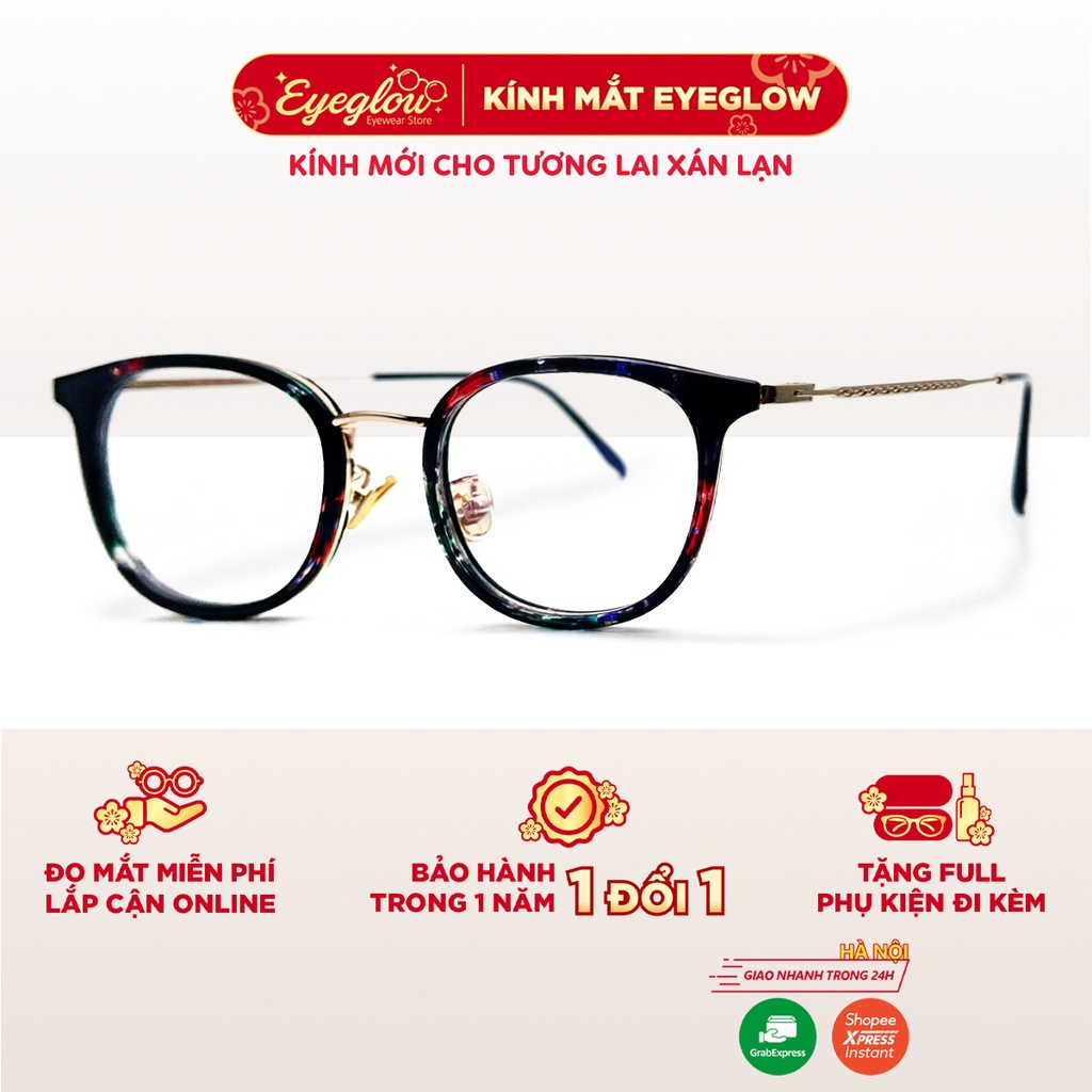 Gọng kính cận nam nữ Eyeglow new collection thanh mảnh nhiều màu sắc phong cách thời trang EG9039