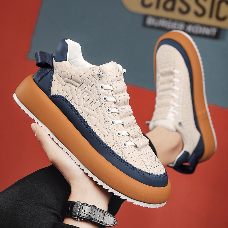 Giày Thể Thao Vải Canvas Màu Đen Đế Dày Phong Cách Hàn Quốc Thời Trang Mùa Đông 2022 Cho Nam