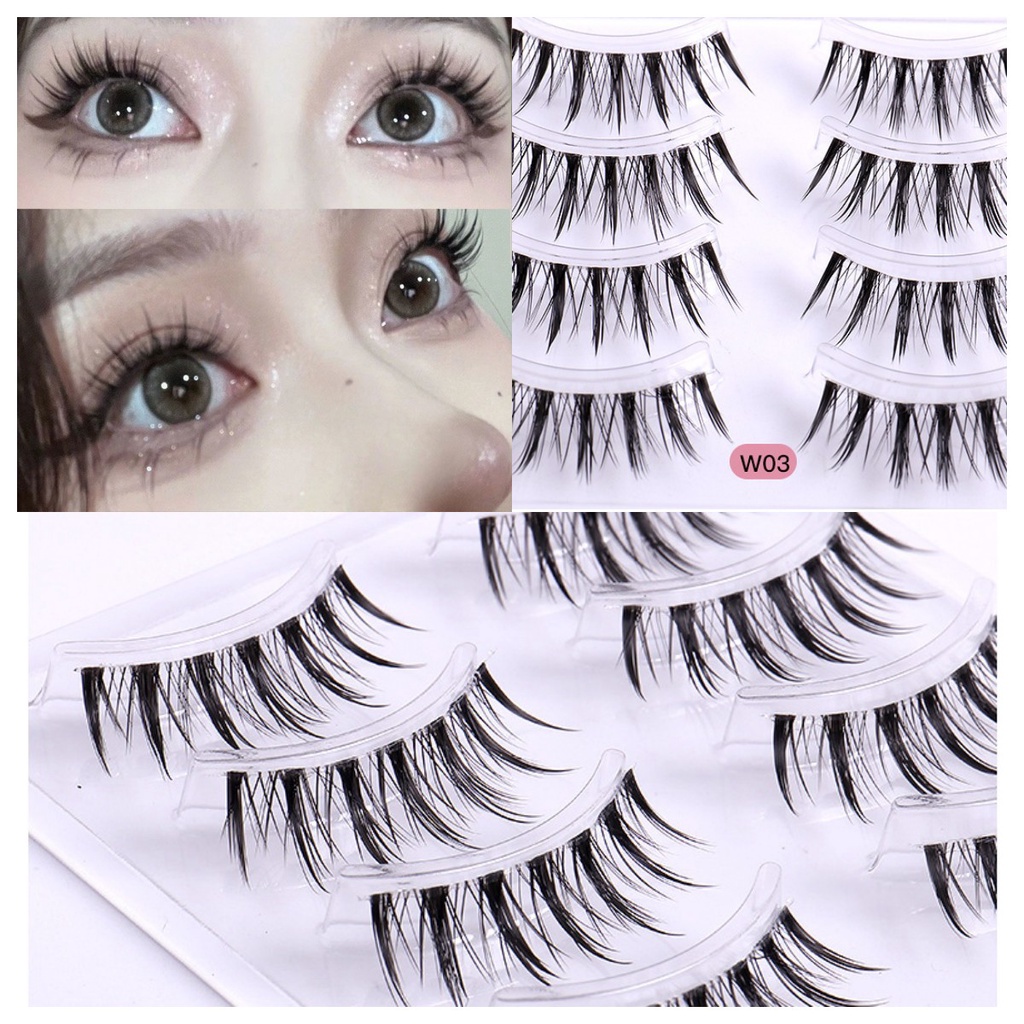 Bộ 4 Cặp Lông Mi Giả Trong Suốt Trang Điểm Tự Nhiên