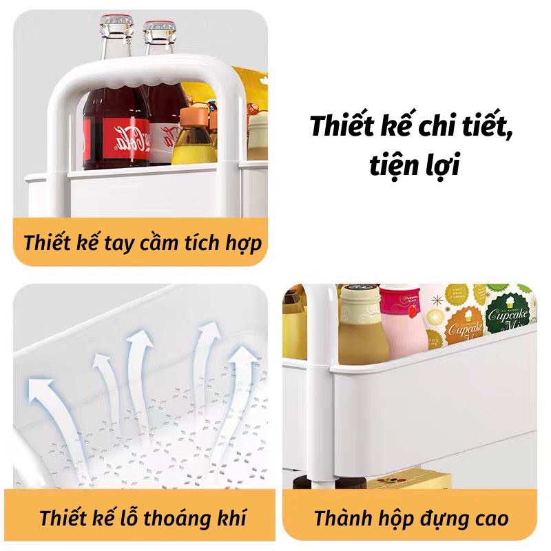 Kệ Đựng Đồ Đa Năng Kệ Để Đồ 3 Tầng 4 Tầng Có Bánh Xe Di Chuyển KHO GIA DỤNG TRẦN PHÚ