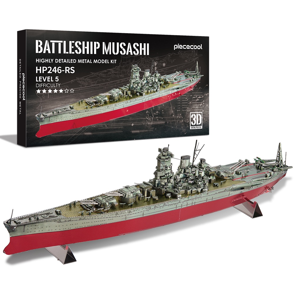 PIECECOOL Bộ Đồ Chơi Lắp Ráp Mô Hình Tàu Chiến Musashi 3D DIY Bằng Kim Loại Thích Hợp Làm Quà Tặng Sinh