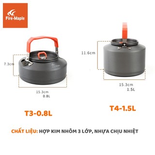 [CHÍNH HÃNG] ẤM ĐUN NƯỚC DÃ NGOẠI (0.8L, 1.5L) FIRE MAPLE FMC