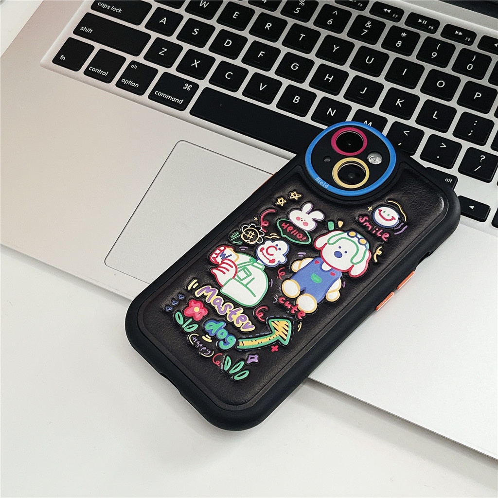 Ốp Điện Thoại Da Viền tpu Dẻo In Họa Tiết Hoạt Hình Góc Tròn Cho iphone 15 pro max 14 pro max 13 pro max 12 pro max