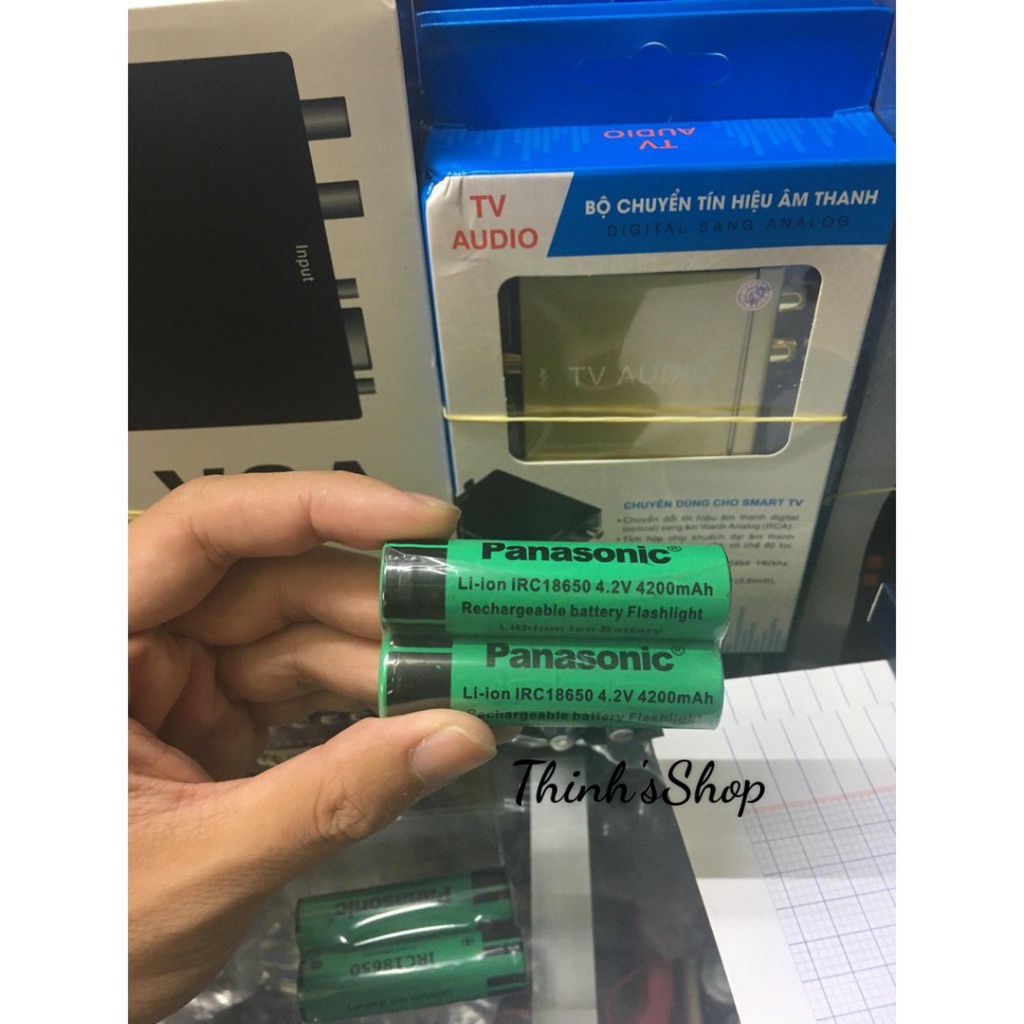 Bộ 2 Viên Pin Sạc Panasonic 4.2V 18650 - 4.200mAh Đầu lồi - Dùng cho Quạt Sạc, Đèn Pin, Tông Đơ, Loa, Sạc Dự Phòng...