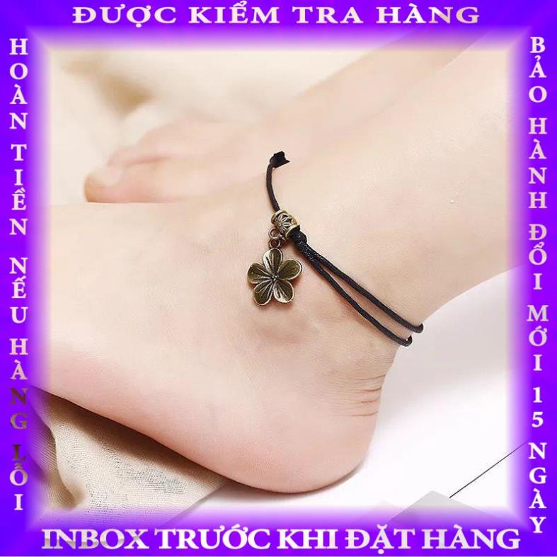 Vòng Đeo Chân Dệt Tay Màu Đỏ Đen Phong Cách Cổ Điển nguyengoc
