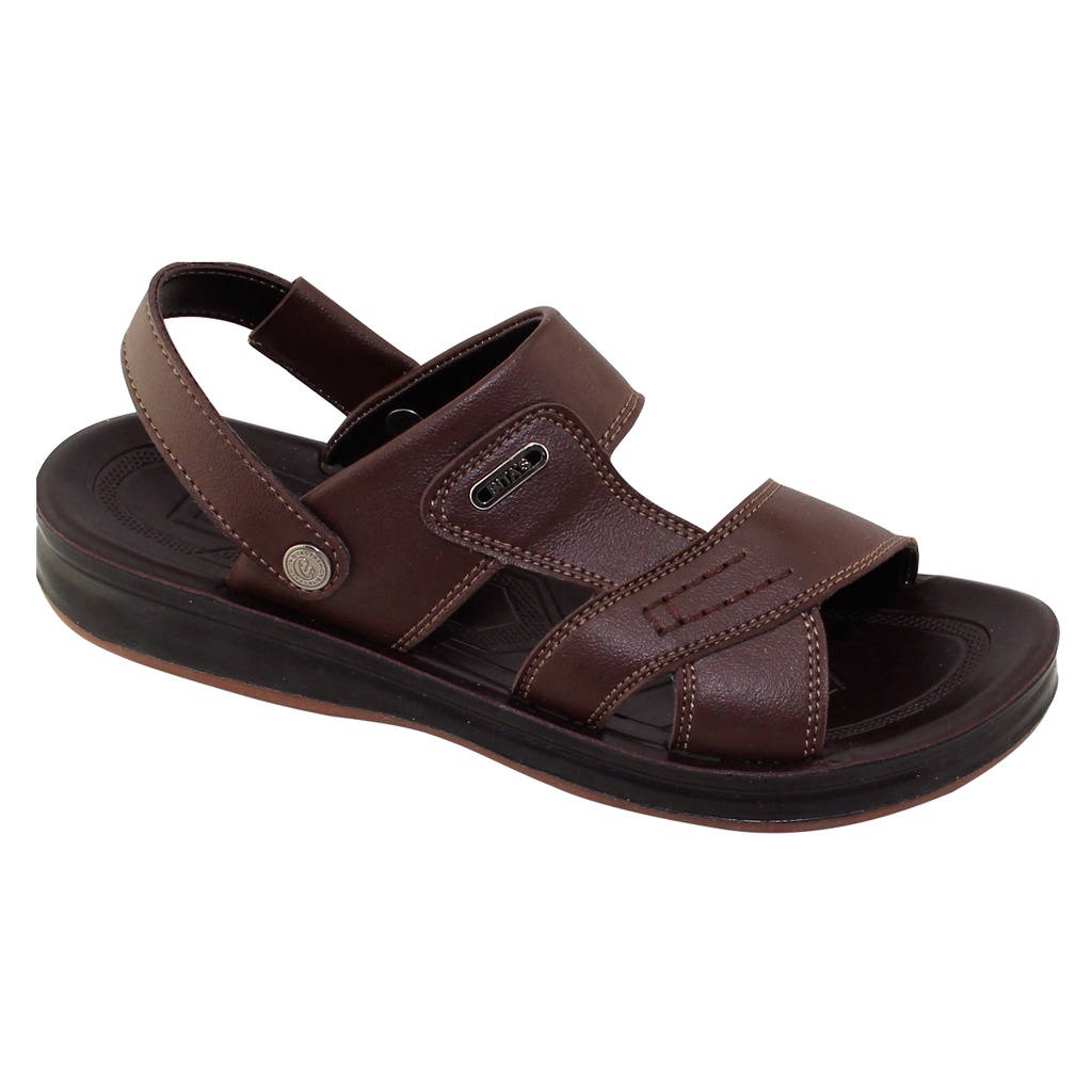 GIÀY SANDAL QUAI HẬU DA ĐẾ BẰNG NAM BITA'S SUM.107 (ĐEN + NÂU + VÀNG BÒ) - BITAS