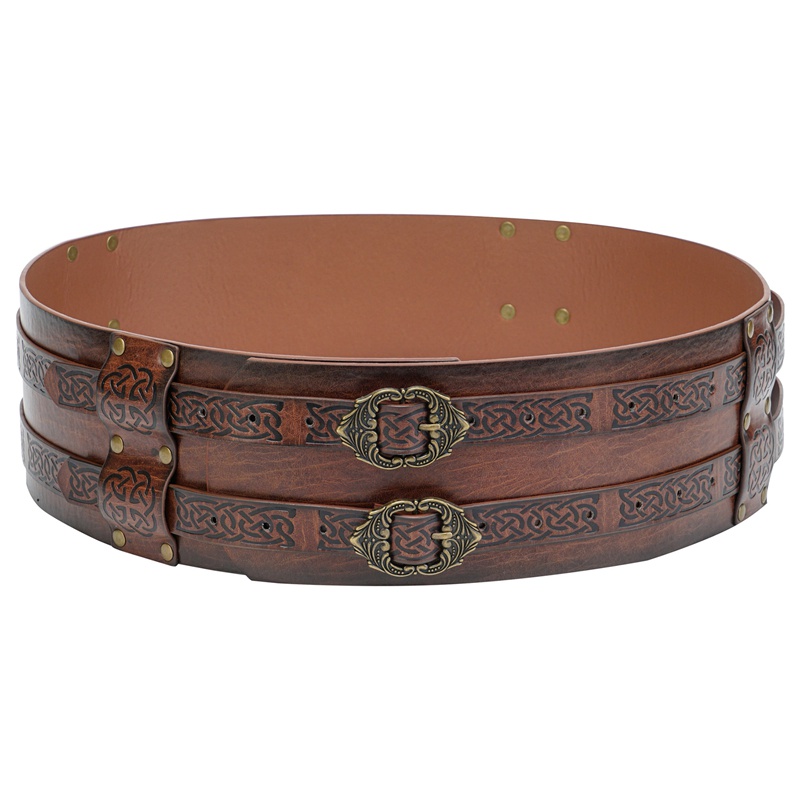 Thắt Lưng Bản Rộng 97-132cm X 10cm Màu Nâu Dùng Hóa Trang Viking