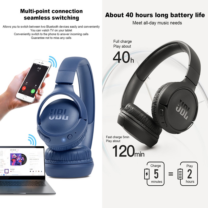 Tai Nghe Bluetooth Không Dây TUNE 510BT Phong Cách Thể Thao Thông Dụng Cho Nam Và Nữ