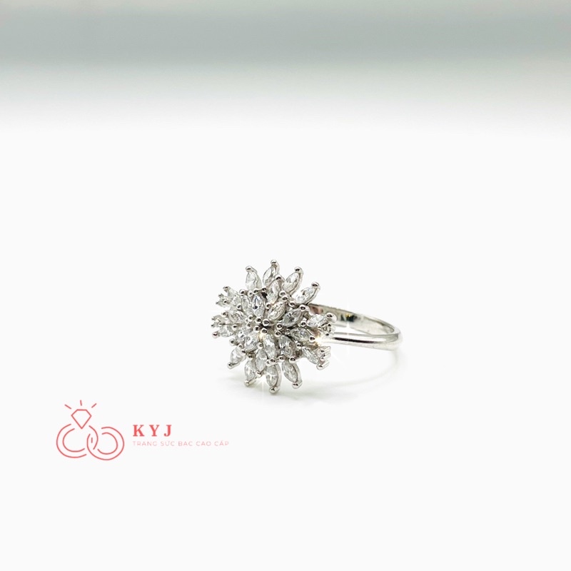 Nhẫn bạc nữ KYJ đính đá zircon nhân tạo bạc Ý S925 - 4414