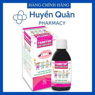 Siro Tametop - Hỗ trợ giảm nhiệt miệng, loét miệng, chảy máu chân răng - Lọ 100ml