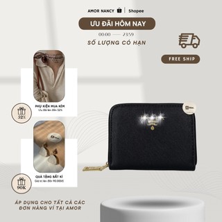 Ví nữ nhỏ gọn 2 ngăn 11 x 9cm, Ví cầm tay nữ AMOR NANCY, Bóp tiền đựng thẻ 9 ngăn [08p]