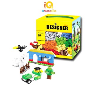 Bộ xếp hình sáng tạo BeThongMinh 625 chi tiết loại cao cấp lắp ráp thông minh nhiều hình cho bé phát triển sáng tạo