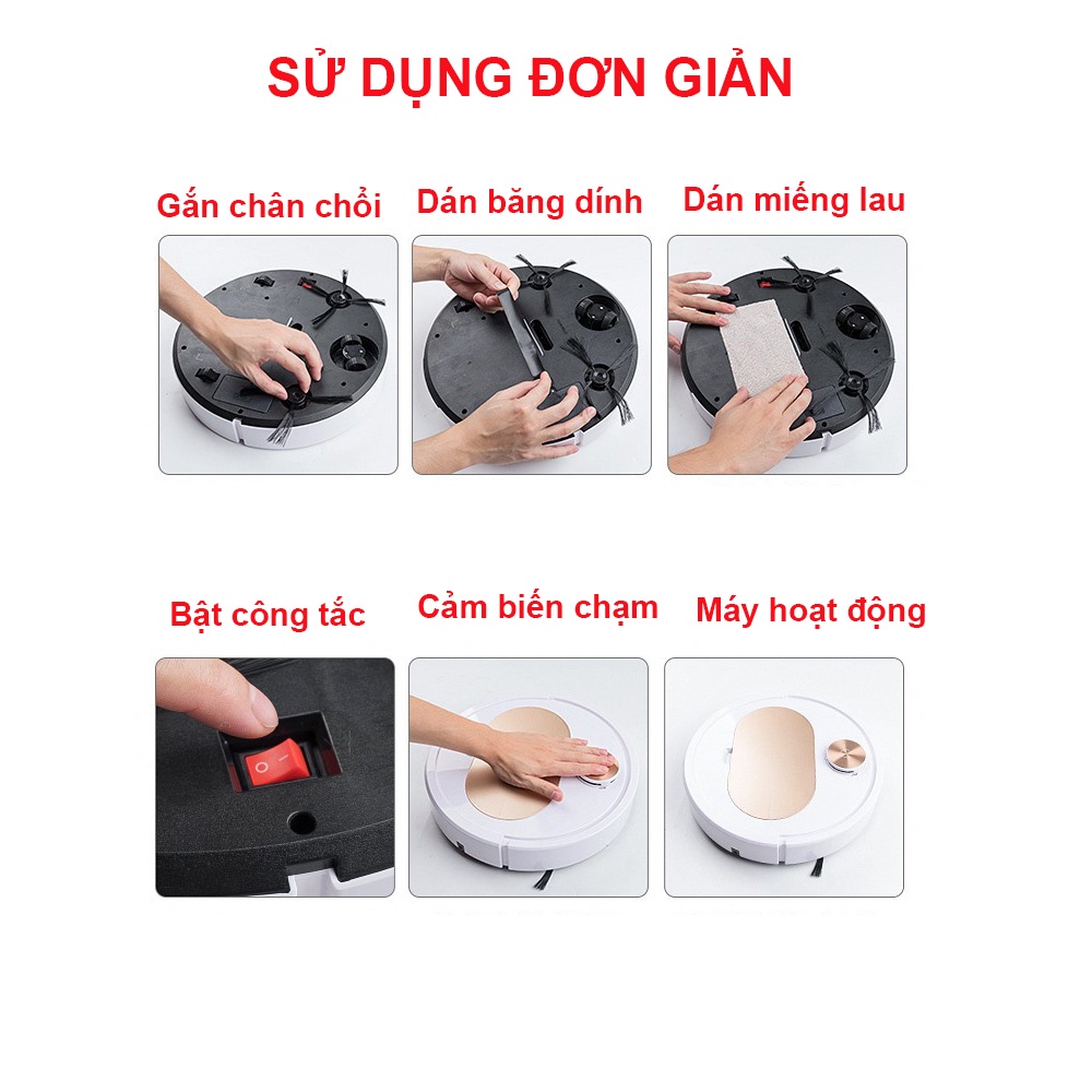 Robot Hút Bụi Lau Nhà ES350, Máy Hút Bụi. Bản nâng cấp, lực hứt cực mạnh, cảm biến thông minh, điều khiển qua app | BigBuy360 - bigbuy360.vn