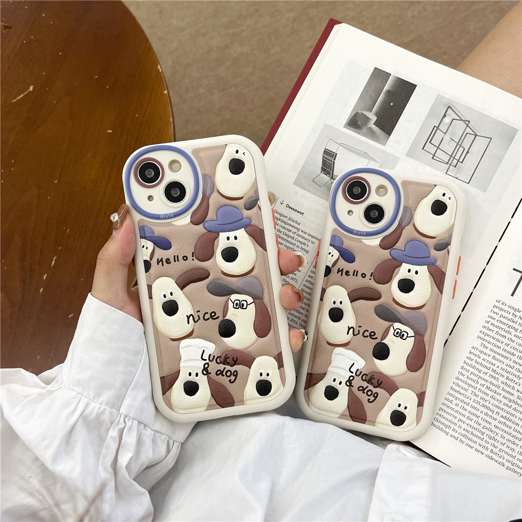 Ốp Điện Thoại Da Viền TPU Dẻo In Họa Tiết Hoạt Hình Dễ Thương Cho iphone 14 Pro Max 13 Pro Max 12 Pro Max