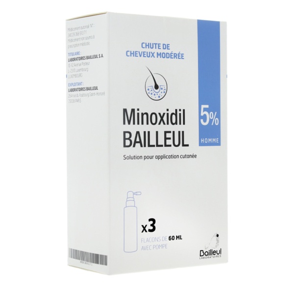 Dung Dịch Hỗ Trợ Mọc Tóc Lông Mày Minoxidil 2%, 5% Bailleul Nam Nữ