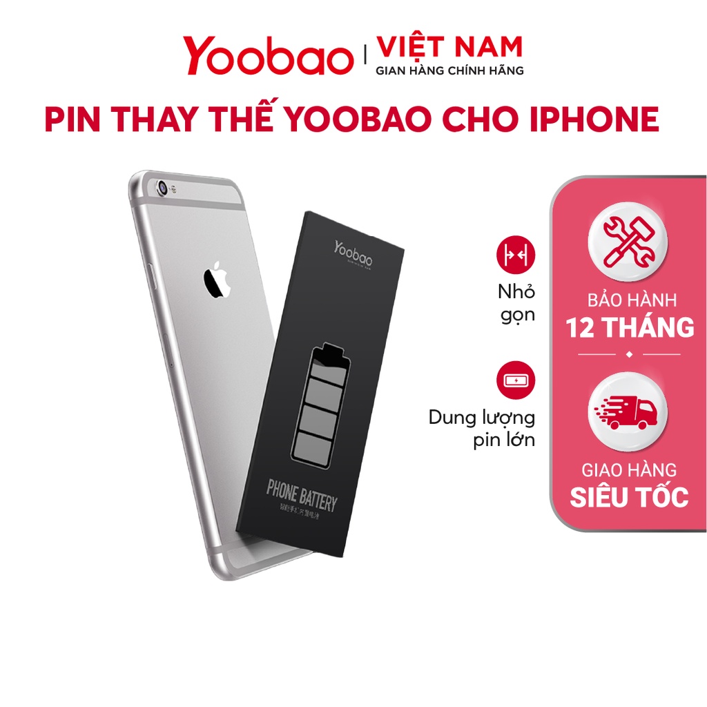 Pin IPHONE Standard YOOBAO | Sạc Nhanh Chóng Và An Toàn | Chính Hãng - Bảo Hành 12 Tháng