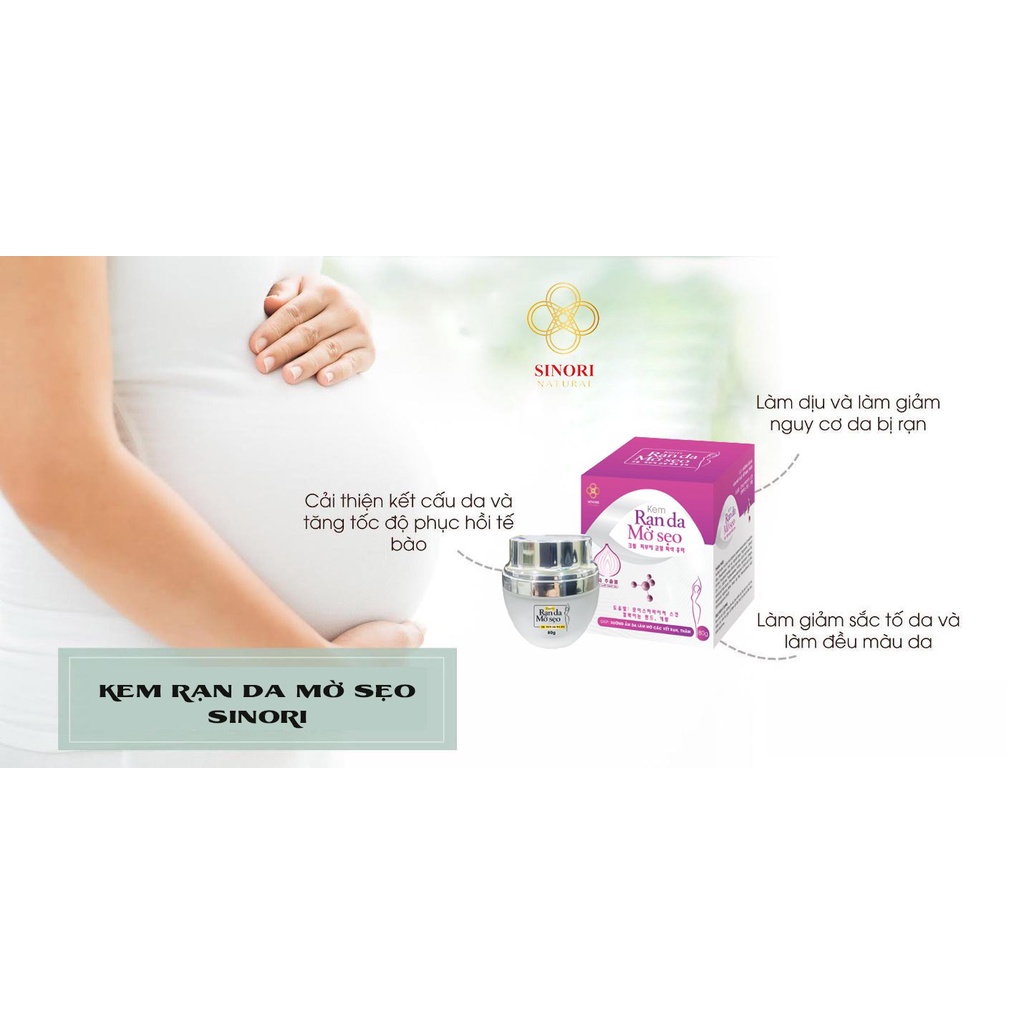 Kem hỗ trợ giảm sẹo sau khi sinh Sinori làm trắng và săn chắc mịn mượt chống lão hóa 80g