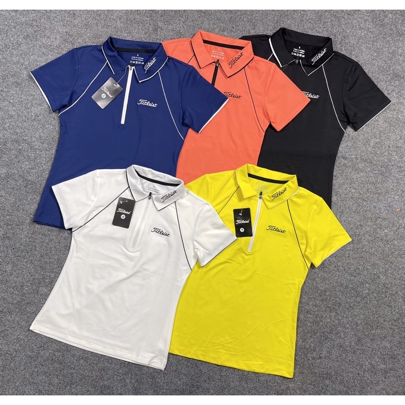 Áo Thun Thể Thao Nữ Cổ Trụ Khoá Kéo Titleist Chơi Golf, Cầu Lông Tập Gym Yoga