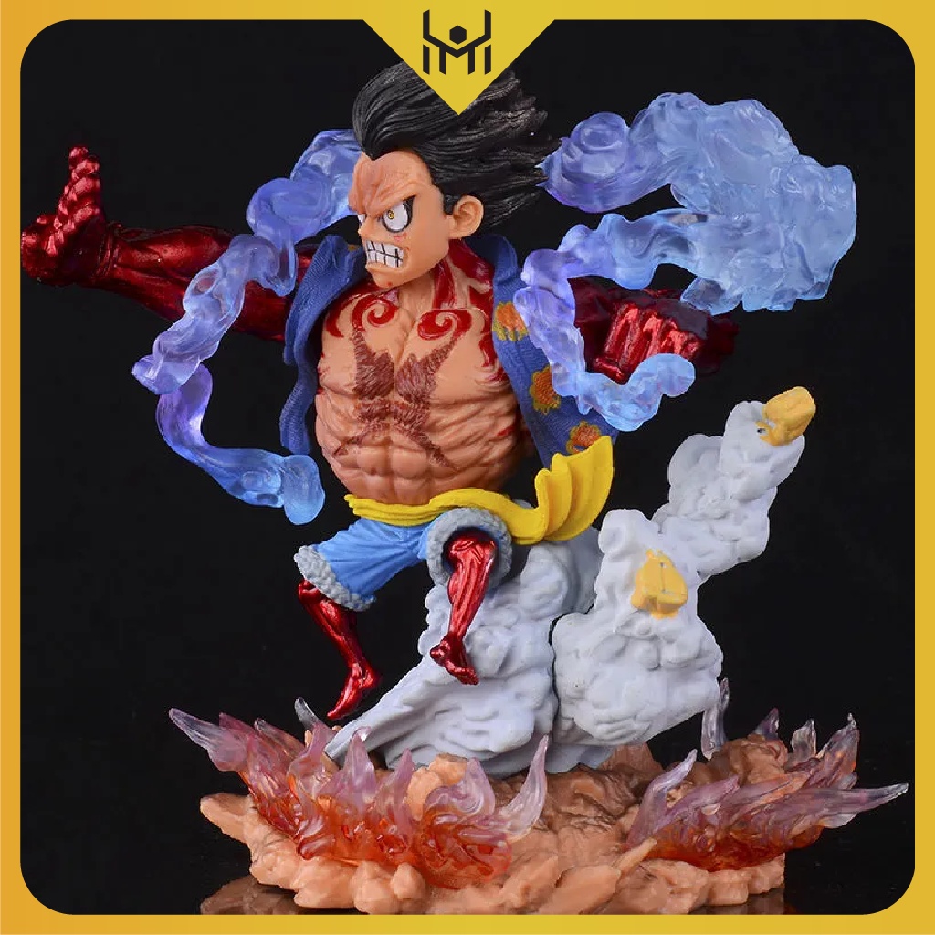 Mô Hình One Piece Luffy, Luffy Gear 4 ở trạng thái chiến đấu, cao 13cm, nặng 350 gram, có hộp màu