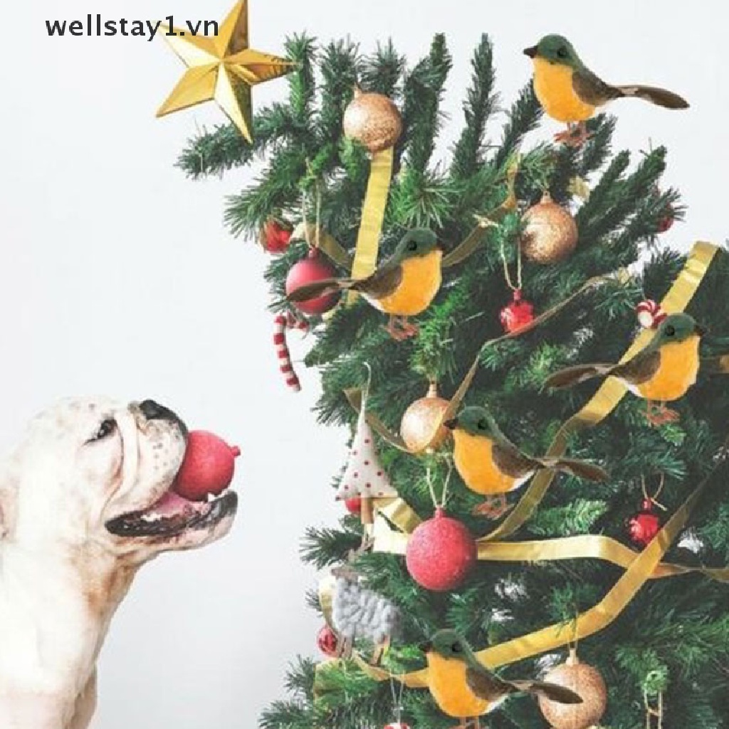 1 Chú Chim Nhân Tạo Robin Mini Trang Trí Giáng Sinh