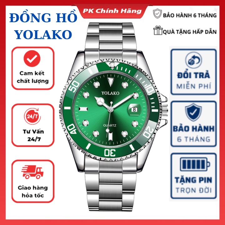 Đồng Hồ Nam Chính Hãng YOLAKO Dây Thép Cao Cấp Kiểu Dáng Thời Trang Đẹp Giá Rẻ Cho Học Sinh Sinh Viên