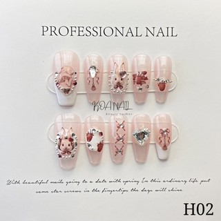 Nailbox Thiết Kế Cao Cấp H02 Màu Hồng Thạch Kết Hợp Hoạ Tiết Rabbit & Strawberry