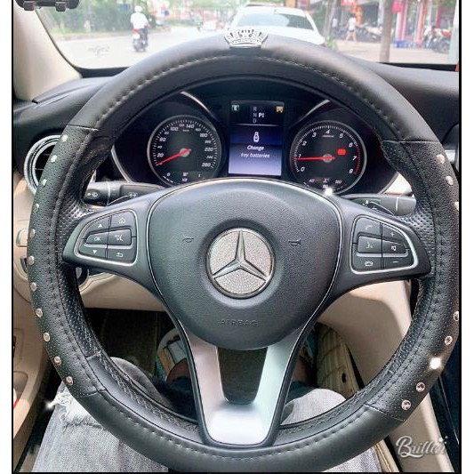 Miếng Dán Trang Trí Logo Vô Lăng Xe Ô Tô Đính Đá Kim Cương Nhân Tạo Nổi Bật, Sang Trọng