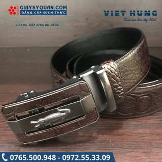 THẮT LƯNG DA BÒ VÂN CÁ SẤU