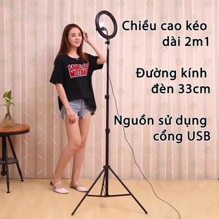 Đèn live stream 33cm - chuyển 3 màu xịn xò chuyên make up , quay bigo - tiktok bán hàng onl facebook spa kèm chân cao 2m