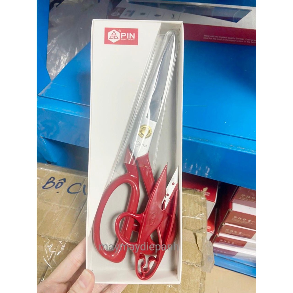Kéo cắt vải siêu sắc Pin  màu đỏ, đen 9 inch,10 inch,11 inch,12inch