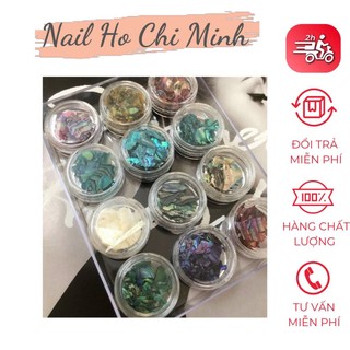 Set xà cừ vân đá ánh cầu vồng - xà cừ nail trang trí móng tay đắp gel ẩn theo phong cách Hàn Nhật