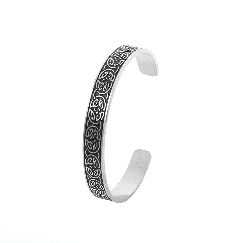 Trang Sức Vòng Tay Hở Bằng Thép Không Gỉ Viking Rune Thời Trang Có Thể Điều Chỉnh Cho Nam Và Nữ