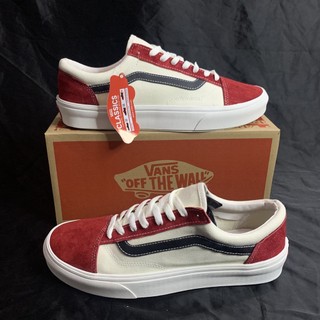 Giày Vans Vault Old Skool đỏ trắng cao cấp Full box