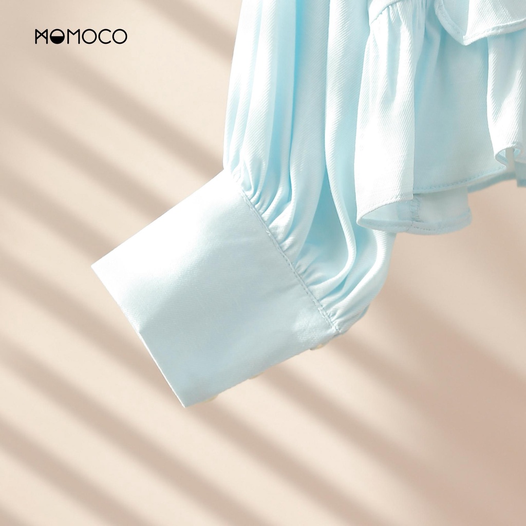 Áo Sơ Mi Dài Tay MOMOCO Cổ 3cm Mí Trước Chất Liệu Đũi Lanh Mềm Mại M2918
