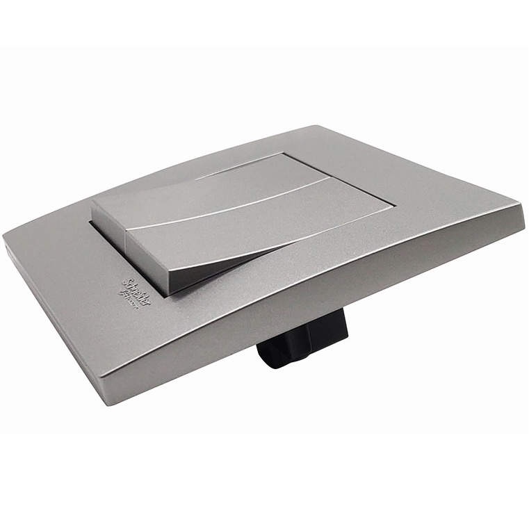 Bộ công tắc đôi KB32_1_AS_G19 Schneider - 250VAC - 2 gang - Xám bạc -  1 chiều - 16AX