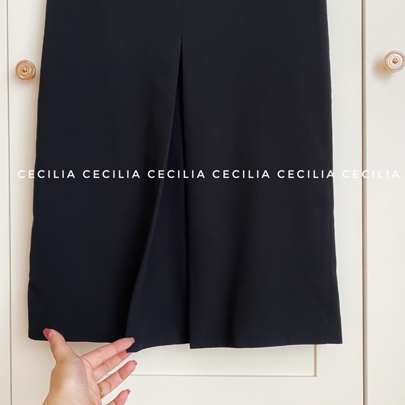 Chân váy bút chì midi JULIAN Set By CECILIA khuy đá - dài váy 70cm ngang bắp chân màu đen, nâu, trắng kem