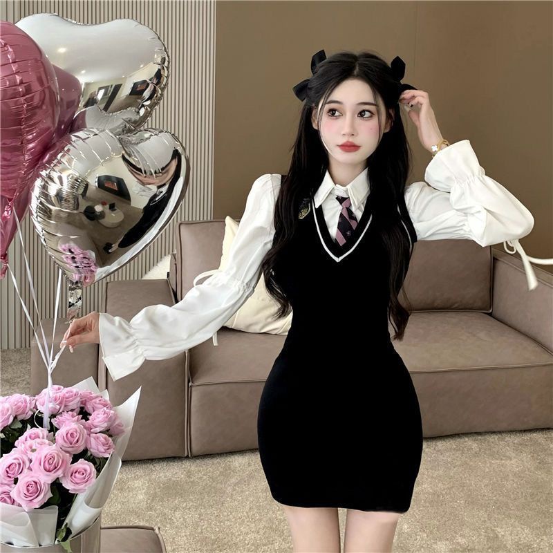 Đầm Sơ Mi Phong Cách JK Preppy Thời Trang Mới 2023