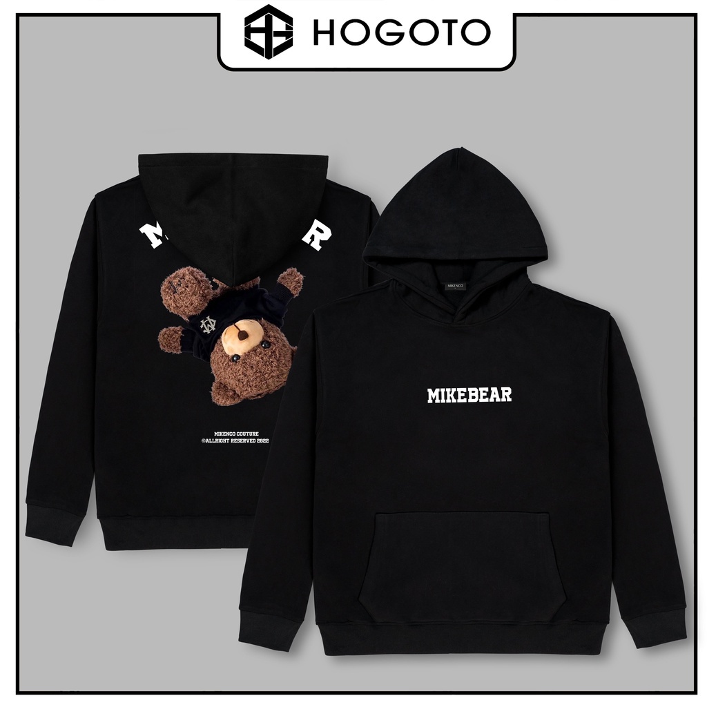 Áo Nỉ Hoodie Zip Mikenbear , Áo Hoodie Gấu Ngược Mikebear Nỉ Bông Cao Cấp Unisex Siêu Hot