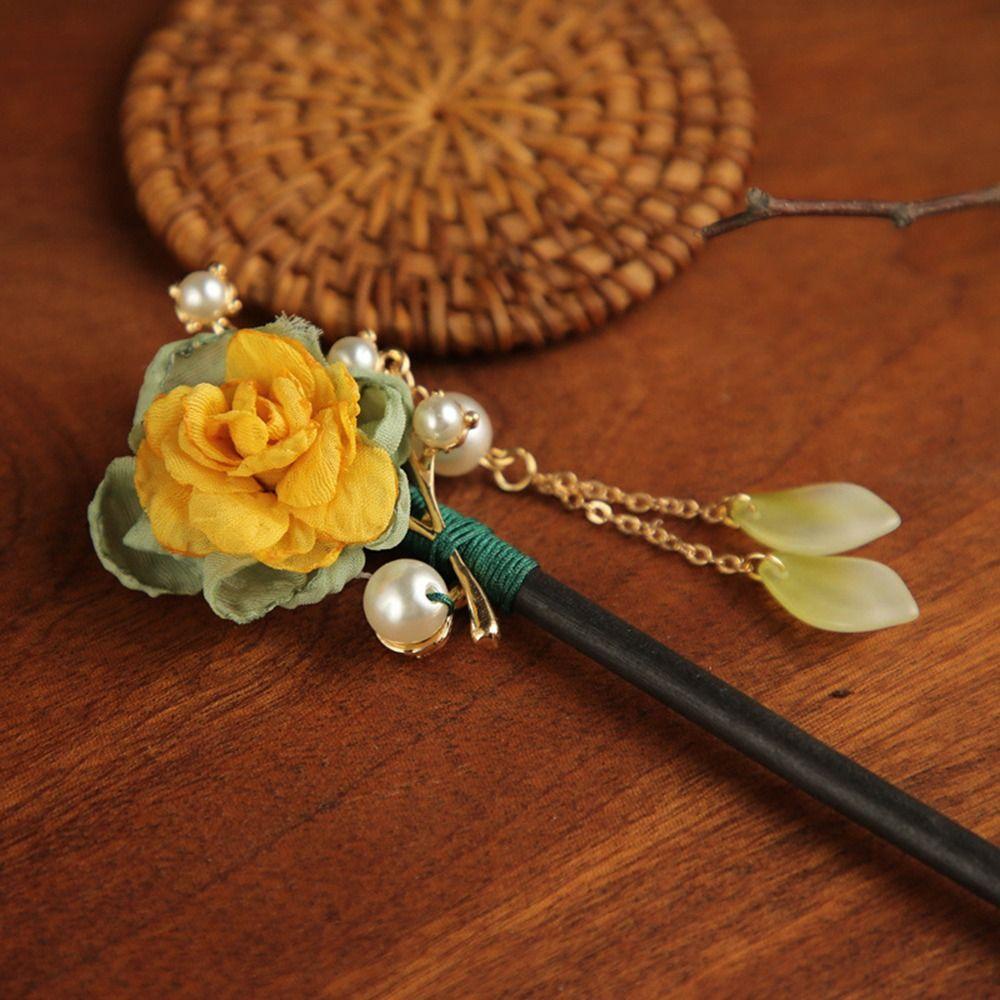 Trâm Cài Tóc Tua Rua Bằng Gỗ Phong Cách Hanfu Cổ Điển Thanh Lịch Dành Cho Bạn Nữ