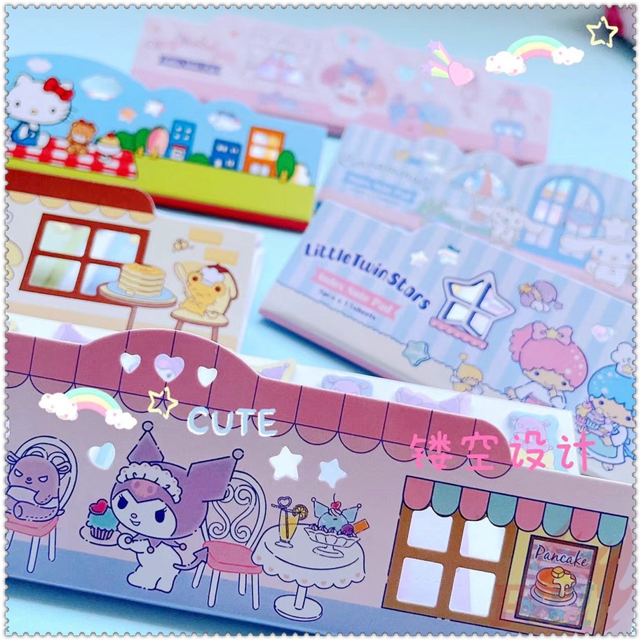 ❣️Set 120 Tấm Giấy Ghi Chú In Chữ sanrio q-4❣️Nhãn Dán Ghi Chú Họa Tiết my melody / kuromi / keroppi / pochacco