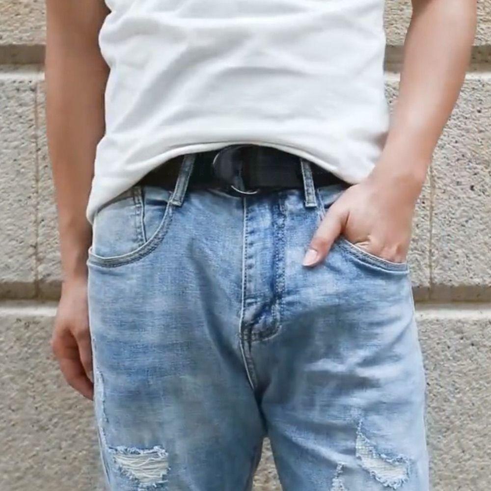 Thắt Lưng Bện Sợi Nylon Có Khóa Màu Đen Đơn Giản