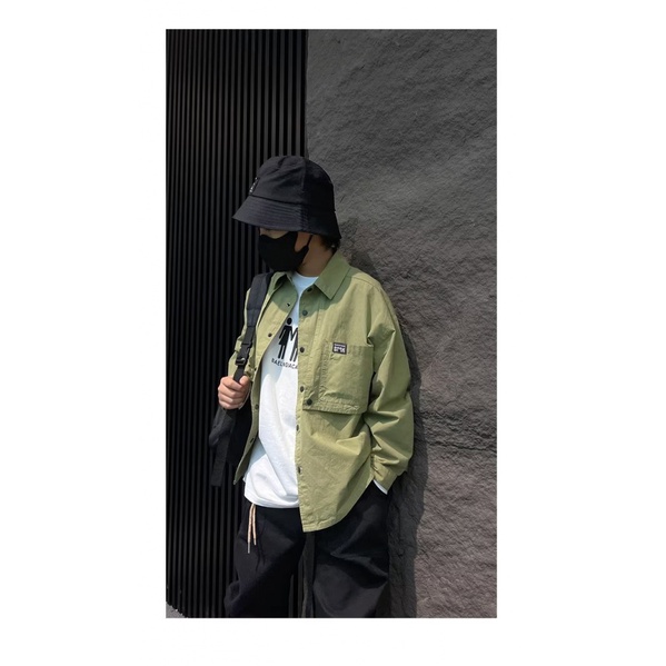 Áo Khoác Sơ Mi Tay Dài Màu Trơn Dáng Rộng Thời Trang Xuân Thu Cho Bé Trai Và Gái Plus Size