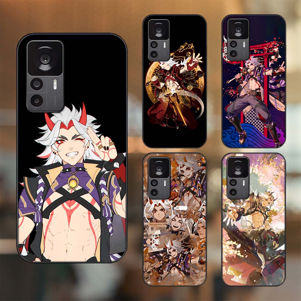 Ốp lưng Xiaomi 12T Pro viền đen in hình Arataki Itto Genshin Impact