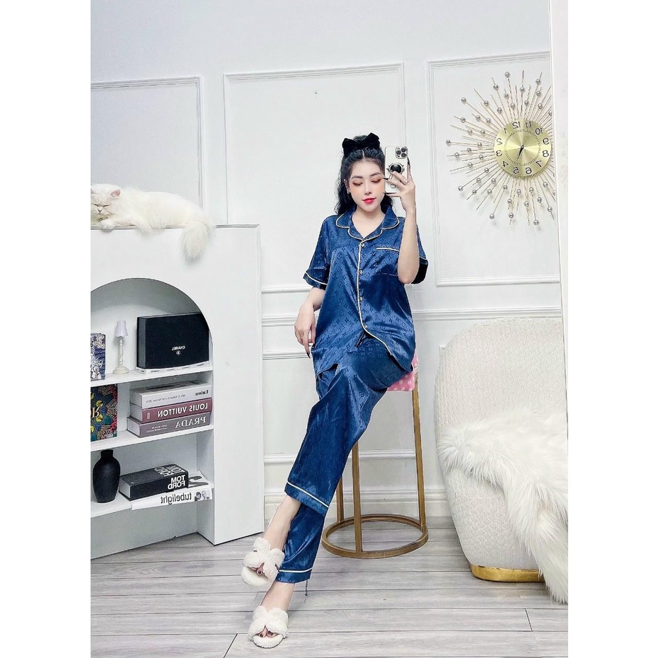 Đồ Ngủ pijama quần dài áo có túi , bigsize 60-75kg, quần có túi , Đồ Bộ tiểu thư dễ thương  chipchip90 M00190